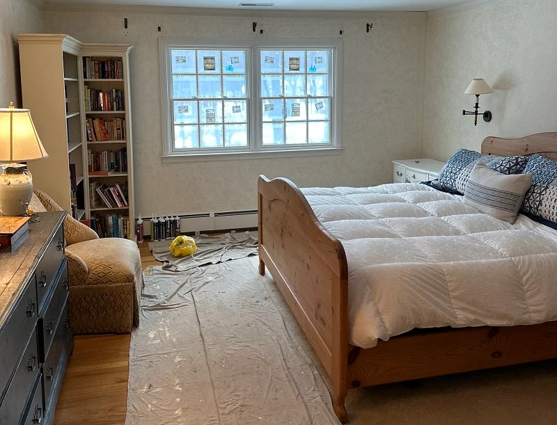 New double hung windows in this bedroom